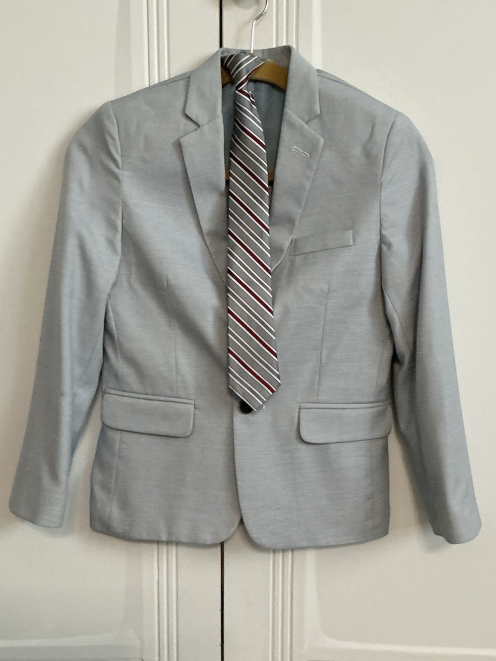 Calvin Klein Boys Light Blue Blazer Suit Jacket & Tie Set Size 12 EUC Formal